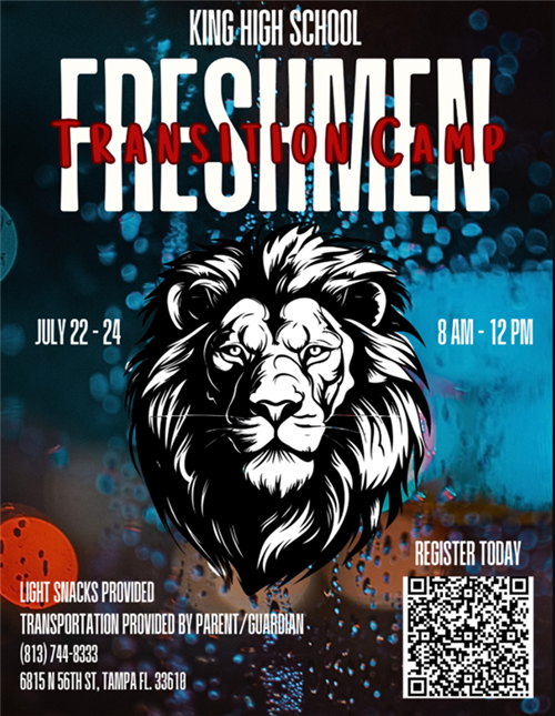 black and white lion head, blue and red background